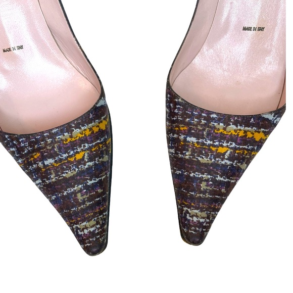 Vera Wang vintage Silk Multicoloured Kitten Heel - Picture 3 of 5